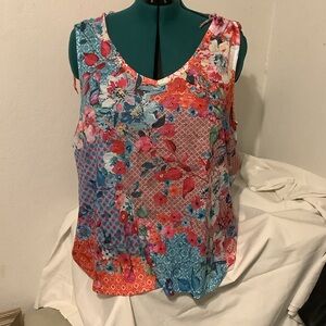 Vibrant Floral Sleeveless Blouse